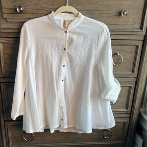XCVI Cream Button-Up Top